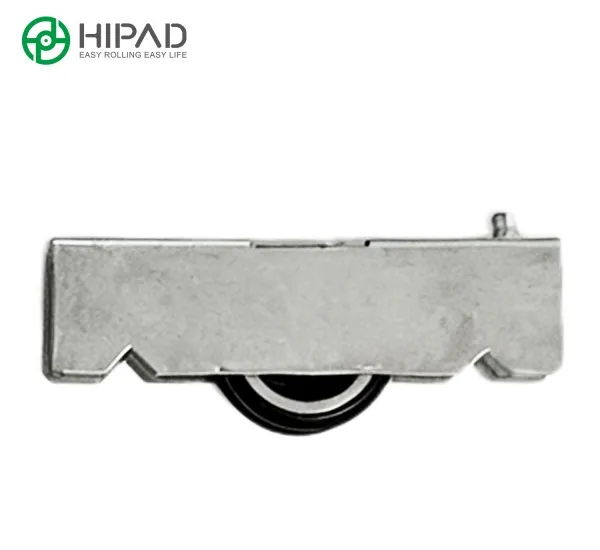 Nylon roller wheel bracket and bearing assembly for sliding doors